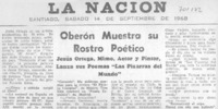 Oberón muestra su rostro poético : [entrevista]