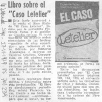 Libro sobre el "Caso Letelier".