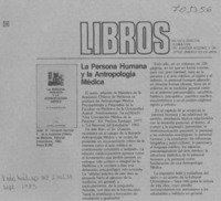 La persona humana y la antropología médica.