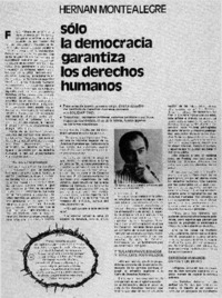 Sólo la democracia garantiza los derechos humanos : [entrevista]