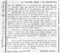 El doctor Oroz y el milenario