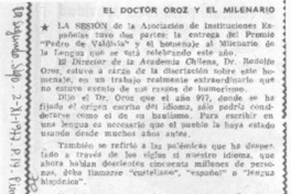 El doctor Oroz y el milenario