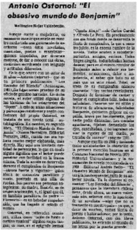 Antonio Ostornol, "El obsesivo mundo de Benjamín"