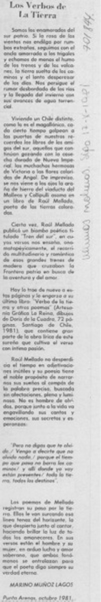 Los verbos de la tierra