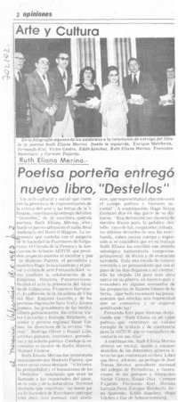 Poetisa porteña entregó nuevo libro, "destellos".