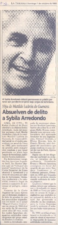 Ansuelven de delito a Sybila Arredondo.