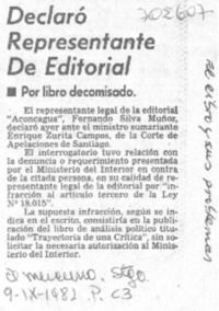 Declaró representante de editorial.