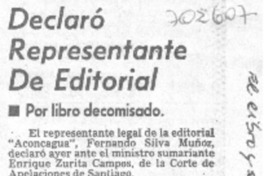 Declaró representante de editorial.