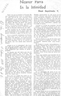 Nicanor Parra en la intimidad