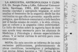 La angustia, antropología y clínica.