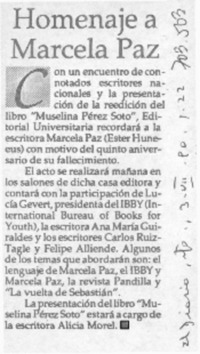Homenaje a Marcela Paz.