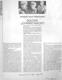 Doctor ¿cuándo nació?