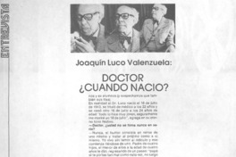 Doctor ¿cuándo nació?