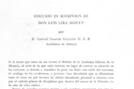 Discurso de recepción de don Luis Lira Montt