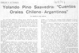 Yolando Pino Saavedra: "Cuentos orales chileno-argentinos"