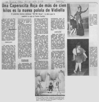 Una Caperucita roja de más de cien kilos es la nueva polola de Vidiella.