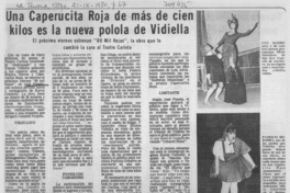 Una Caperucita roja de más de cien kilos es la nueva polola de Vidiella.