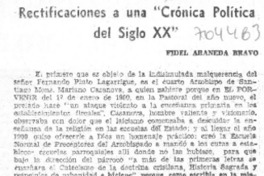 Rectificaciones a una "Crónica política del siglo XX"