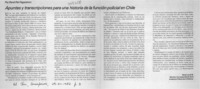 Apuntes y transcripciones para una historia de la función policial en Chile