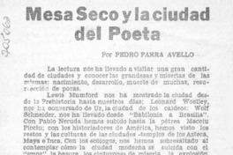 Mesa Seco y la ciudad del poeta