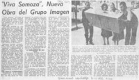 "Viva Somoza", nueva obra del grupo Imagen.