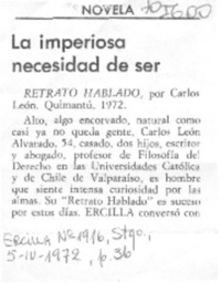 La Imperiosa necesidad de ser.