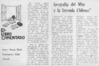 Geografía del mito y la leyenda chilenos"