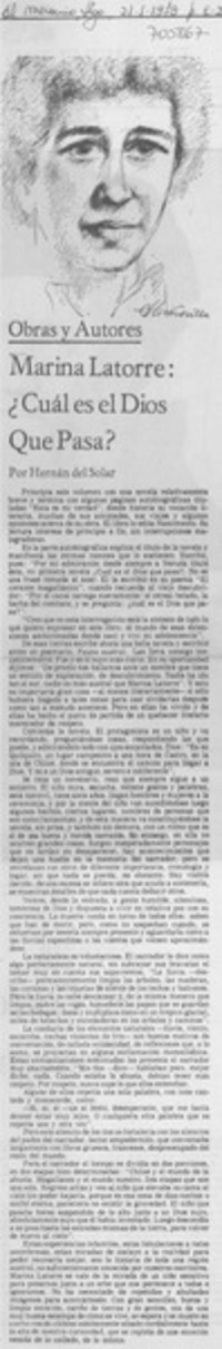 Marina Latorre: ¿Cuál es el Dios que pasa?