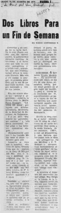 Dos libros para un fin de semana