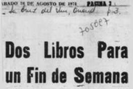 Dos libros para un fin de semana