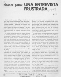 Nicanor Parra: una entrevista frustrada.