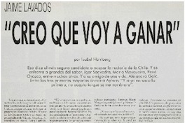 "Creo que voy a ganar" :