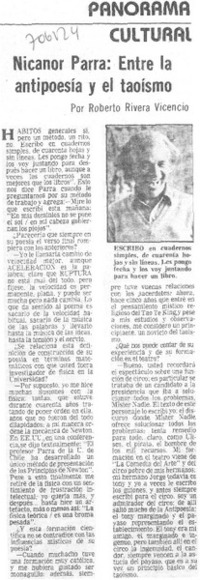 Nicanor Parra: entre la antipoesía y el taoísmo