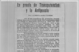 La poesía de transparencias y la antipoesía