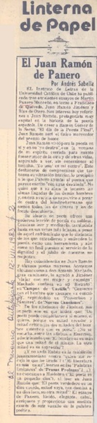 El Juan Ramón de Panero