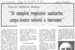 Si cumplen requisitos sanitarios carpa-teatro volverá a funcionar".