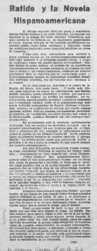 Rafide y la novela hispanoamericana