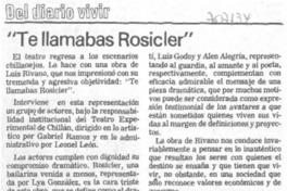Te llamabas Rosicler