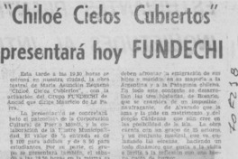 Chiloé, cielos cubiertos" presentará hoy FUNDECHI.