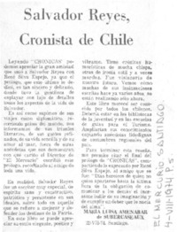 Salvador Reyes, cronista de Chile