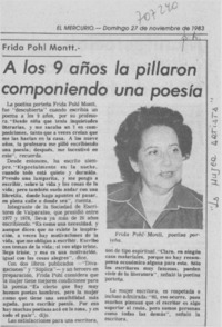 A los 9 años la pillaron componiendo una poesía.