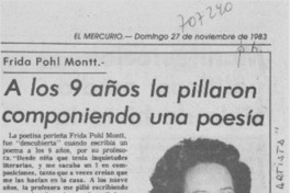 A los 9 años la pillaron componiendo una poesía.