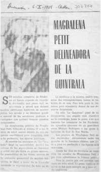 Magdalena Petit delineadora de la Quintrala.