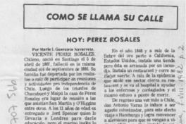 Hoy: Pérez Rosales.