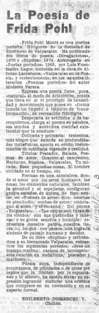 La poesía de Frida Pohl