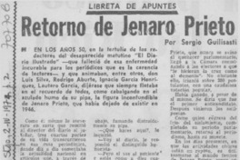 Retorno de Jenaro Prieto