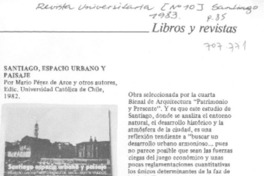 Santiago, espacio urbano y paisaje.