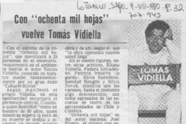 Con "ochenta mil hojas" vuelve Tomás Vidiella.