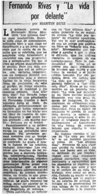 Fernando Rivas y "La vida por delante"