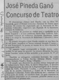 José Pineda ganó concurso de teatro.